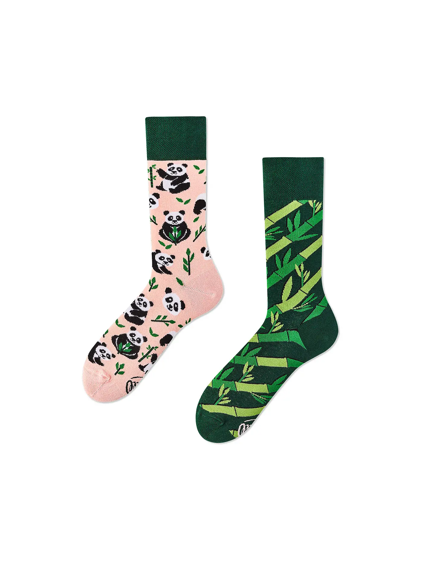 MANY MORNINGS | Damen Socken SWEET PANDA grün | 